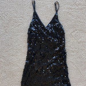 charlotte russe stretchy black sequin dress size small